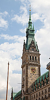 市政厅,塔,汉萨同盟城市,汉堡市,德国,欧洲