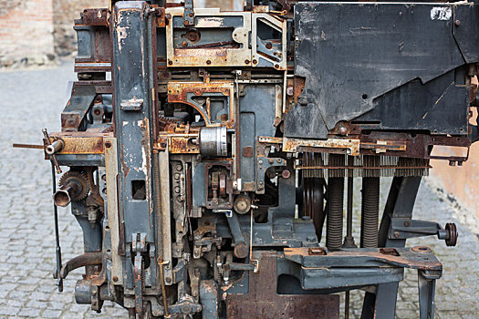 老,生锈,印记,机器,复杂,机械,金属