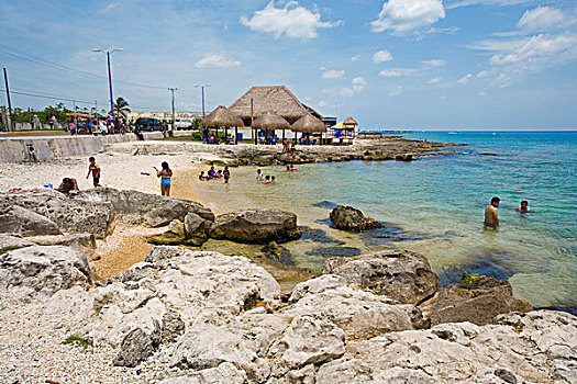 岩滩,科苏梅尔,墨西哥,加勒比