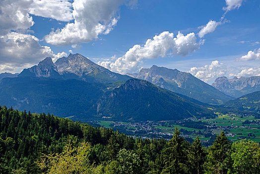 瓦茨曼山,山丘,贝希特斯加登阿尔卑斯山,贝希特斯加登地区,上巴伐利亚,巴伐利亚,德国,欧洲