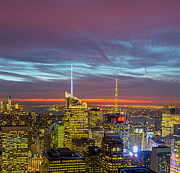 纽约,十二月,风景,下曼哈顿,美国,一个,最好,夜晚