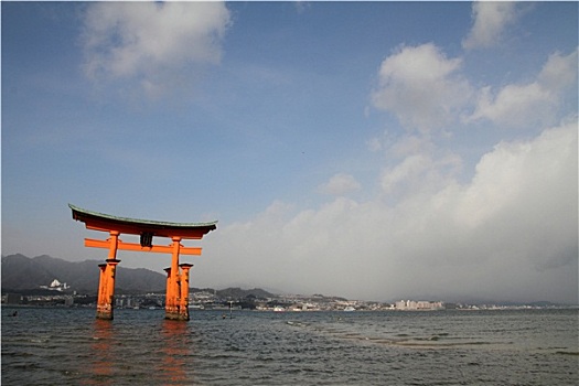 漂浮,大门,严岛神社,日本