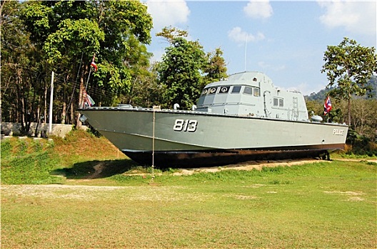 海滨,警察,船,残余物,2004年,海啸,泰国