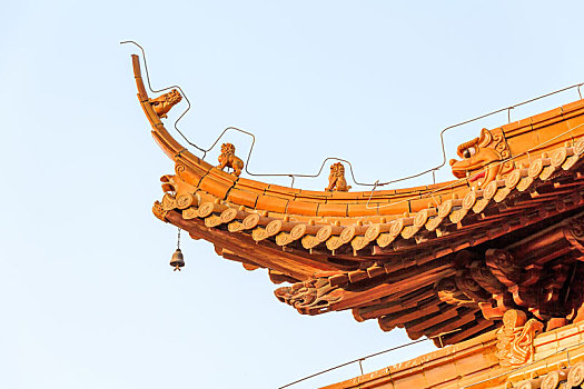 古建筑大殿飞檐斗角,拍摄于江苏省南京朝天宫
