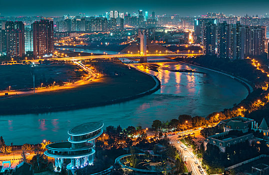 成都牧华路大桥夜景