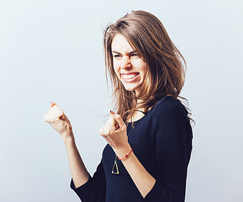 兴奋,美女,拳头,向上_高清图片_全景视觉