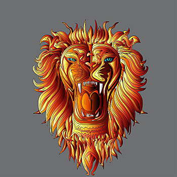 狮子,头部,象征