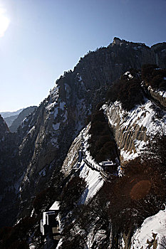 陕西-西岳华山著名惊险道路----擦耳崖