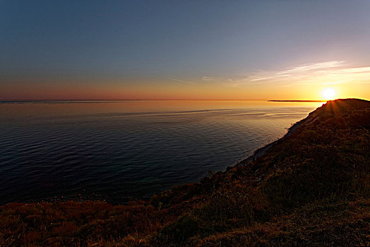 日出,上方,波罗的海,风景,岛屿,西部,波美拉尼亚,泻湖,区域,国家公园
