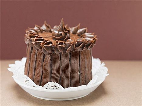 巧克力蛋糕,装饰垫布