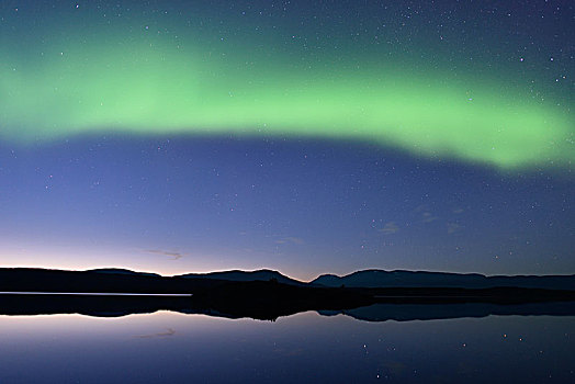 北极光,上方,湖,国家公园,瑞典,欧洲
