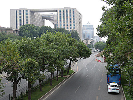 北京,建筑,大楼,现代化,马路,海淀
