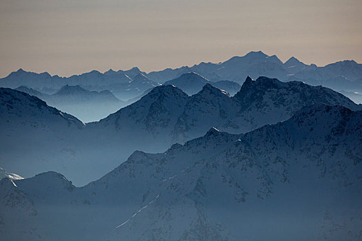 风景,日落,冬天,阿勒堡,阿尔卑斯山,提洛尔,奥地利