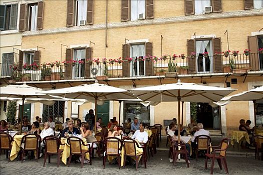 享受,食物,纳佛那广场,户外进餐,夏天,意大利人,传统,2006年,罗马,拉齐奥,意大利
