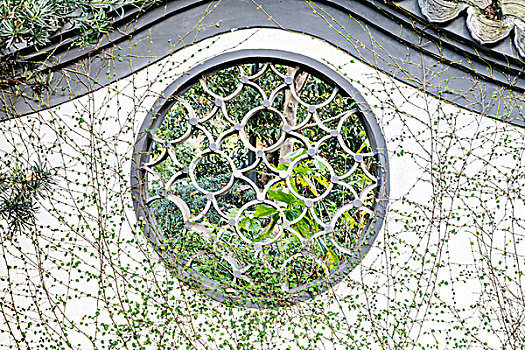 江南园林圆形窗