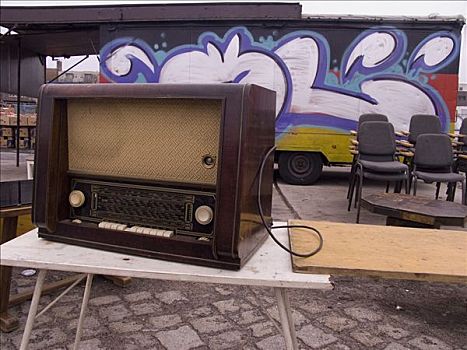 老,无线电,二手,市场,柏林,德国,欧洲