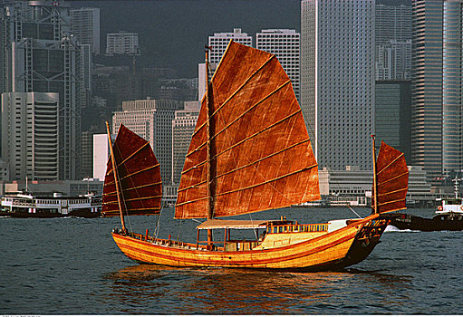 中国帆船,港口,香港