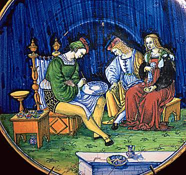盘子,头像,画家,15世纪,艺术家,未知