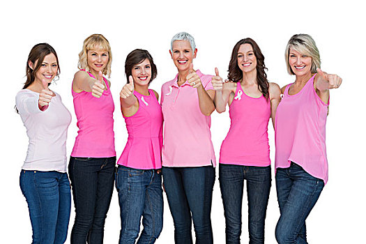 乐观,女人,穿,粉色,乳腺癌,姿势