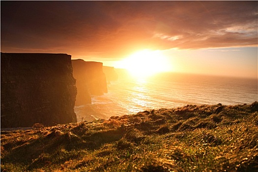 莫赫悬崖,日落,爱尔兰