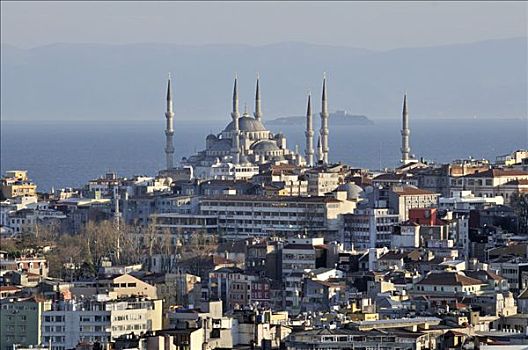 城市,中心,苏丹,清真寺,伊斯坦布尔,土耳其