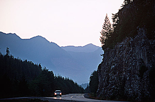 河谷,汽车,公路,温哥华岛,不列颠哥伦比亚省,加拿大