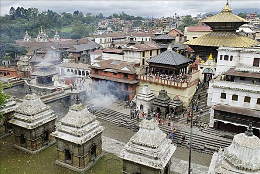 火葬,地点,帕苏帕蒂纳特寺,神圣,加德满都,尼泊尔