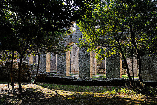 阿尔巴尼亚,靠近,国家公园,大教堂,6世纪,广告