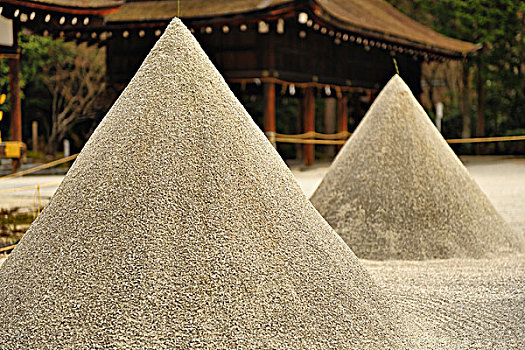 堆积,沙子,神社,京都,京都府,日本