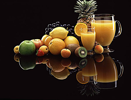 新鲜,水果,果汁