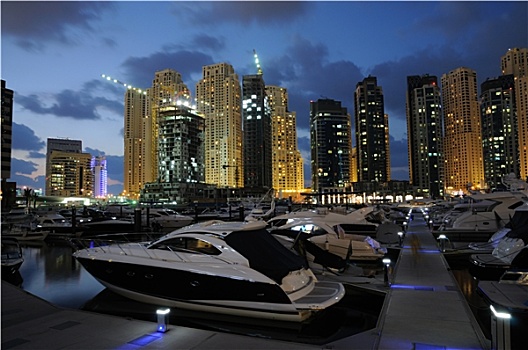 迪拜,码头,夜晚
