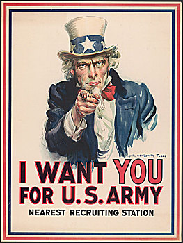 山姆大叔,指向,军队,一战,招募,海报,美国,历史