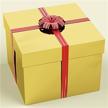 金色,礼盒,丝带,生日礼物