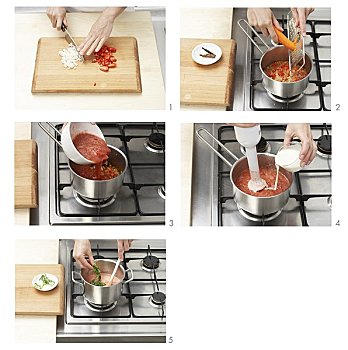 制作,西红柿汤,番茄酱