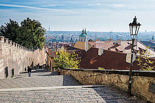 楼梯,向上,布拉格城堡,布拉格,捷克共和国,欧洲
