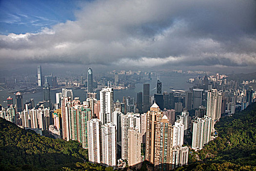 中国,香港,风景,市区,顶峰,注视,区域