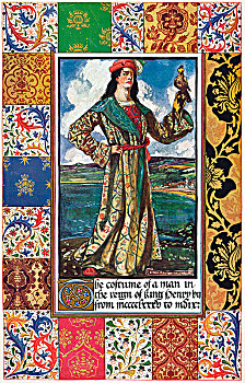 服饰,一个,男人,国王,15世纪,艺术家,未知