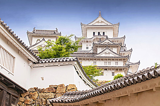 姬路城堡,白色,苍鹭,城堡,日本,世界遗产