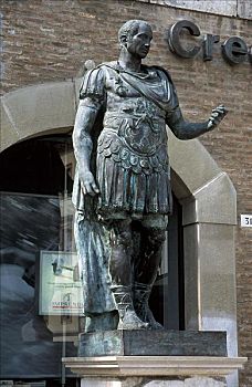 里米尼,艾米利亚罗马涅,意大利,欧洲,广场,雕塑,凯撒,罗马,青铜