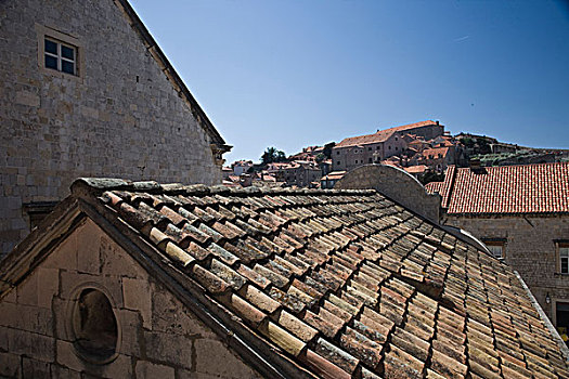 屋顶,教堂,圣徒,老城,杜布罗夫尼克,克罗地亚,世界遗产