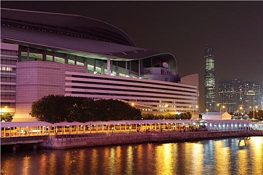 香港,国会,中心,夜晚