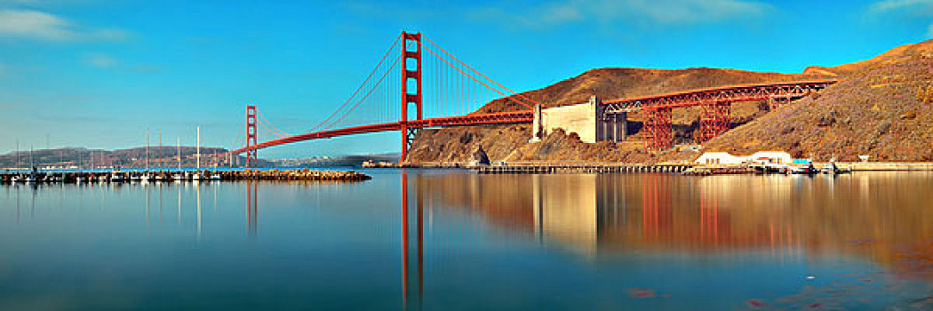 金门大桥,全景,旧金山,反射
