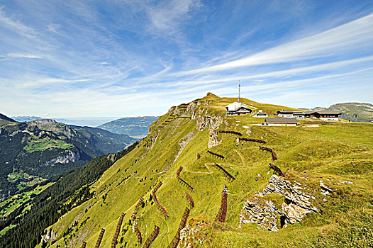 高,山,结构,雪崩,防护,车站,正面,顶峰,伯恩,瑞士,欧洲