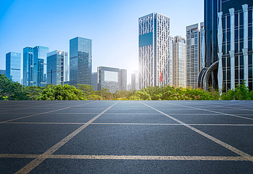 天津高楼大厦和城市道路
