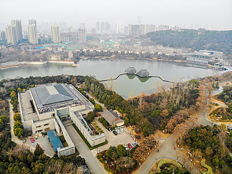 航拍江苏徐州汉文化景区汉兵马俑博物馆