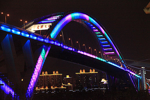 上海卢浦大桥夜色