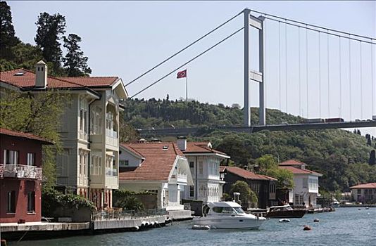 房子,正面,博斯普鲁斯海峡,桥,伊斯坦布尔,土耳其
