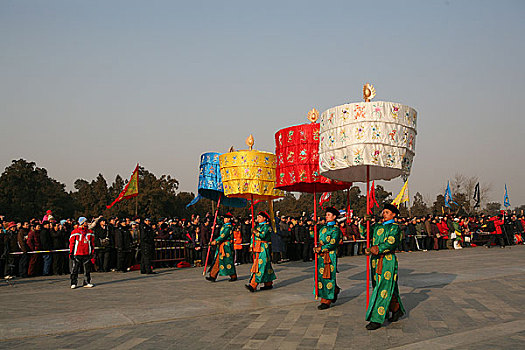 春节在天坛公园举行的祭天表演