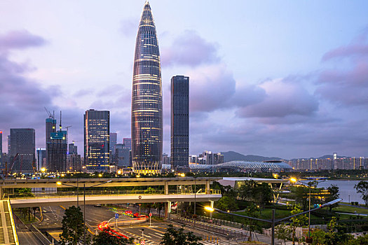 广东省深圳市南山区后海片区夜景