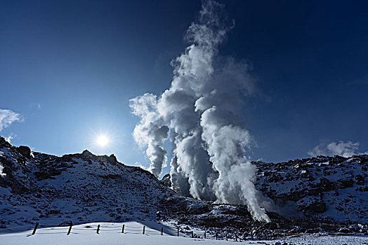 山,冬天,北海道,日本